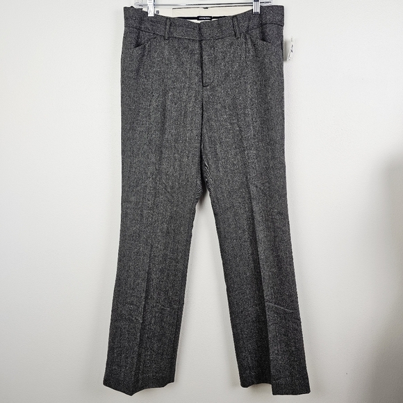 Gap Modern Fit Flare Wool Blend Trousers Herringbone Pattern NWT - Picture 1 of 11
